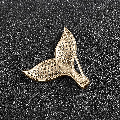 Image of Tail Brooch Pin Corsage, Sweater Dress Shawl Elegant Jewelry Accessory Decor for Wedding Birthday Party Christmas Gift (Gold)