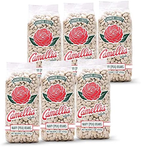 Camellia Brand Dried Navy (Pea) Beans, 1 Pound (6 Pack)