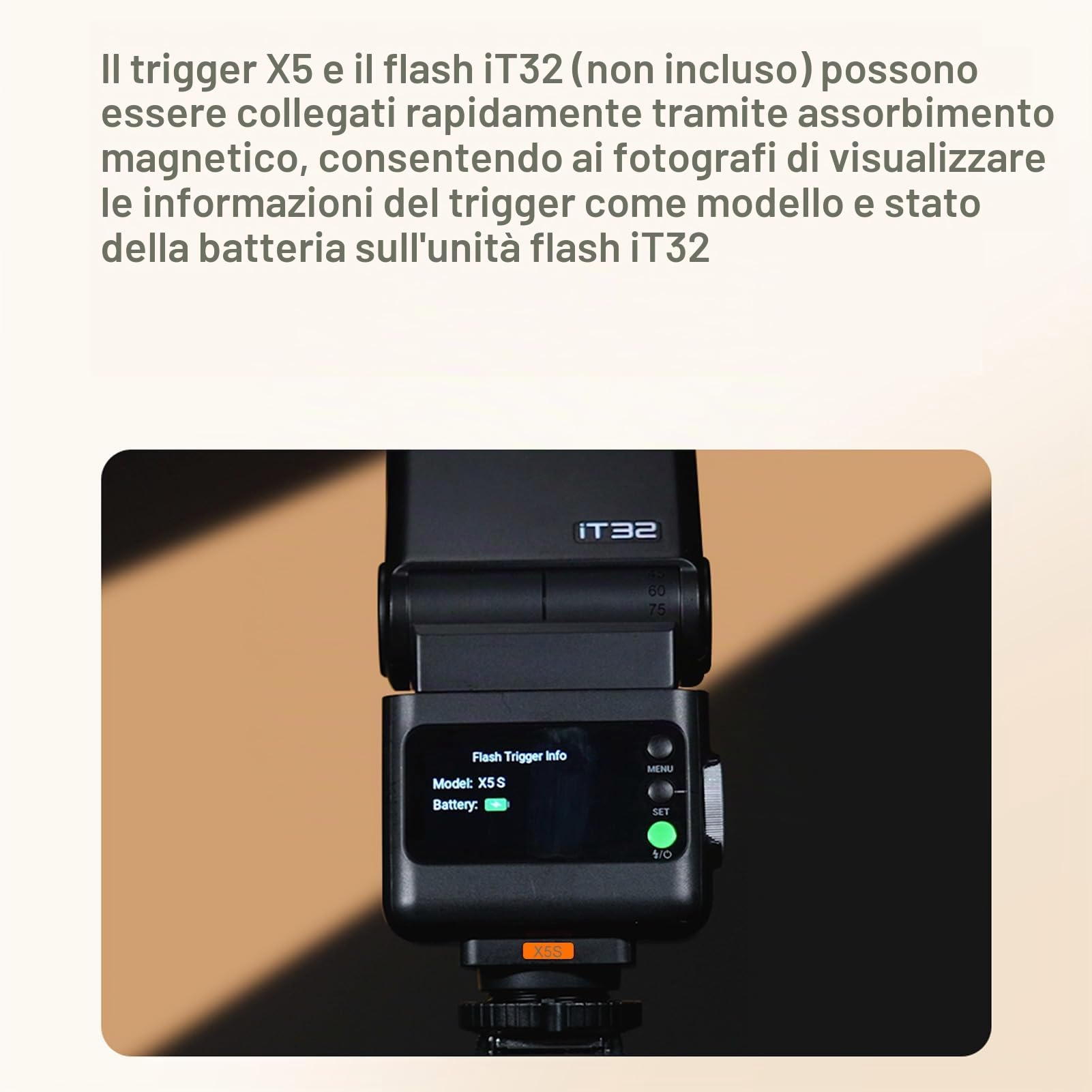 Godox X5S - Trigger per flash radio HSS TTL Flash Trigger per fotocamere Sony, flash magnetico compatibile con flash Godox iT32