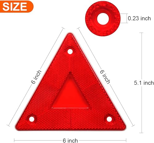 Miniatura 2 de Enjoyist Paquete de 6 letreros de advertencia reflectores de seguridad rojos, señal de seguridad triangular para vehículos de movimiento lento, para