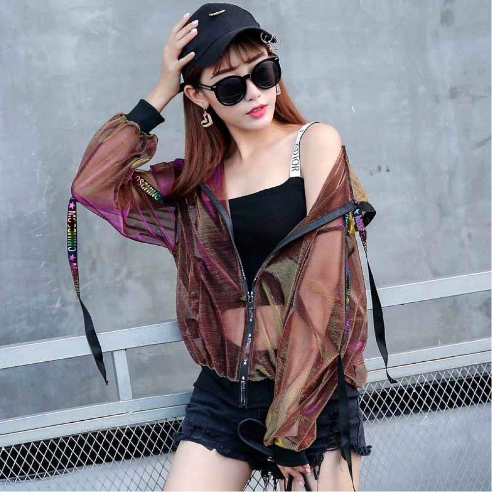 Sun Protection Clothing Women'S Summer Coat Female Sense Perspective Jacket  Loose Jacket Female Large Size Hooded Short Jacket