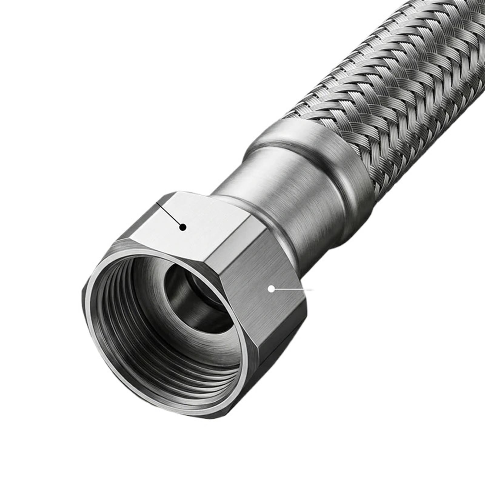 Manguera de Ducha, Manguera de Suministro de Agua Trenzada de Acero Inoxidable 304, Conector Hembra, Grifo, Calentador de Agua for Inodoro | 200cm