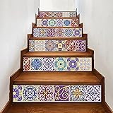 AILEGOU 3D Brick Staircase Decal Set - Removable Peel & Stick Stairs Decor - Bakeplash Designs for Stair Risers (39.3In x 7.08In x 6Pcs)