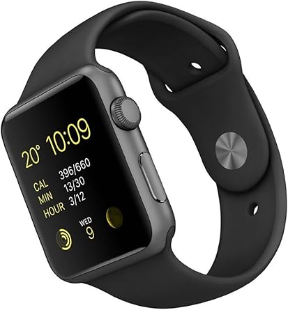 Apple Smartwatch 1. Gen (Seires 7000) 42mm - Aluminiumgehäuse Space Grau  Schwarz Sportarmband (Generalüberholt) : Amazon.de: Elektronik \u0026 Foto