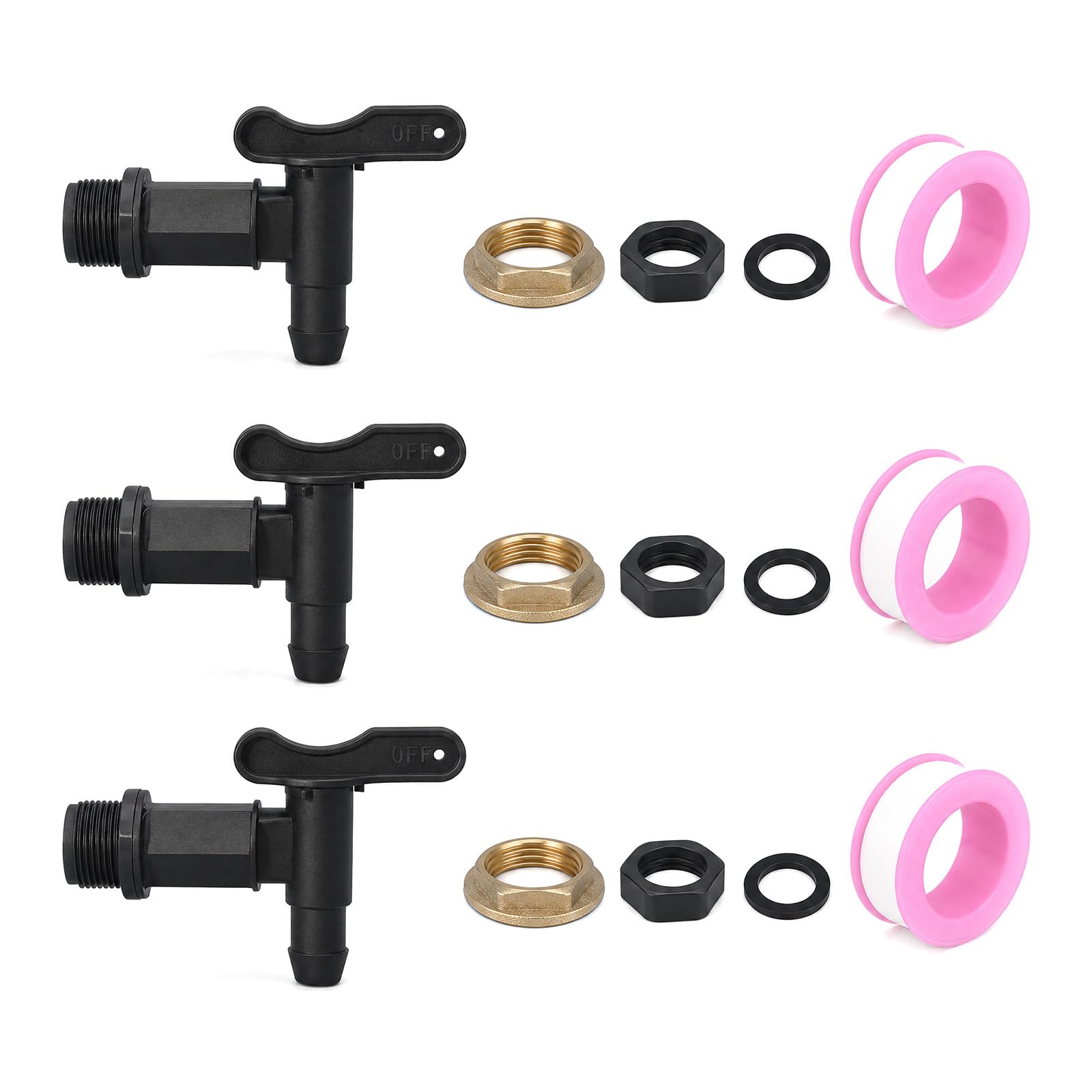 Cheewing 15Pcs Water Butt Tap Replacement Kit, Outdoor Garden Tap