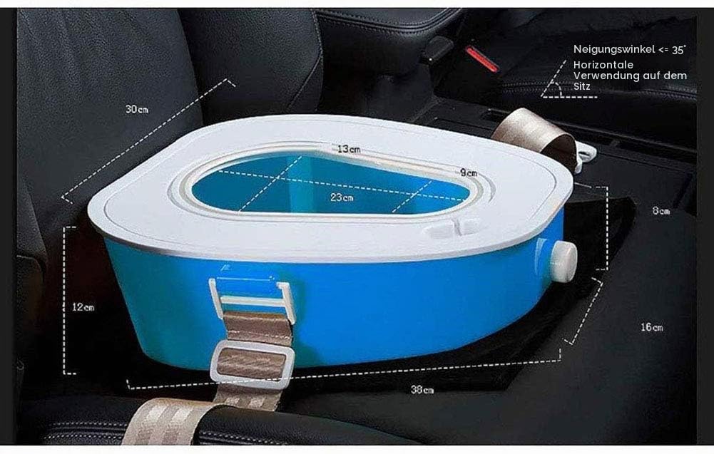 Tragbare Auto-Toilette, mobiles Notfall-WC-Urinal, tragbares Töpfchen für Erwachsene/Kinder/schwangere Frauen/alten Mann, für Notfälle, Camping, Wandern, Autoreisen, Stau (blau)