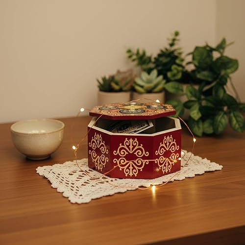 Miniatura 5 de Caja de rompecabezas mágica con giro secreto - Portamonedas y tarjeta de regalo en una caja de madera IQ con cerradura complicada y compartimentos