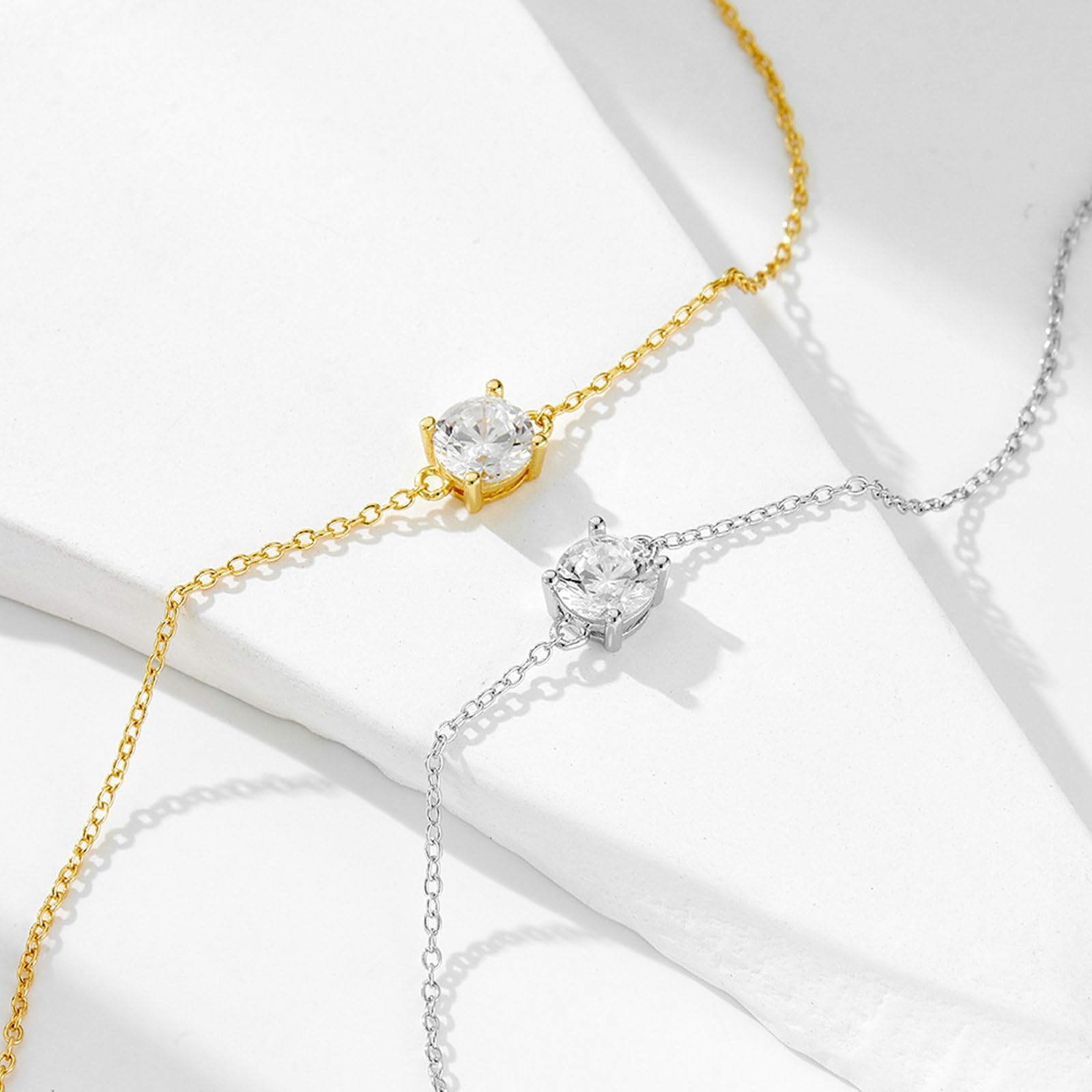 Bransoletka z charmsów z żółtego złota dla kobiet, sztuczny diament, cienka bransoletka w stylu vintage, na wesele, 9 K, 14 karatów, 18 K żółte złoto