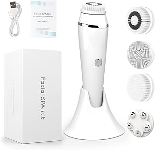 فرشاة تنظيف الوجه، 4 في 1 تعمل بالكهرباء، قابلة لإعادة الشحن، شعيرات ناعمة، تنظيف عميق، تقشير لطيف، تدليك الوجه من أرابيست