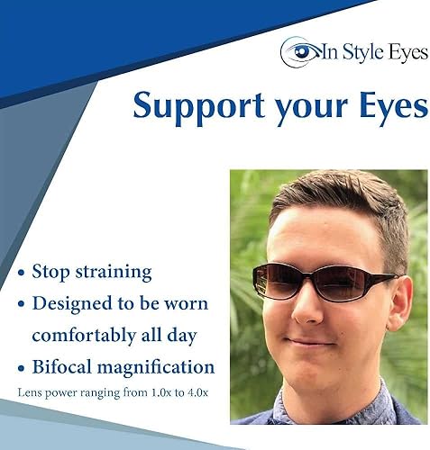 Miniatura 2 de In Style Eyes Elegantes lentes de sol bifocales con montura completa, montura completa, montura oblonga, lentes no polarizados, color tortuga, 1.0 x
