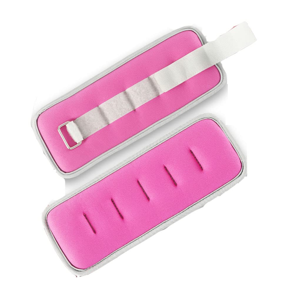 1Pair Mano Polso Gamba Braccio Caviglia Pesi Attrezzatura Esercizio con Cinghie Regolabili per Camminare Fitness Palestra Yoga Pilates Aerobica,Rosa,2KG