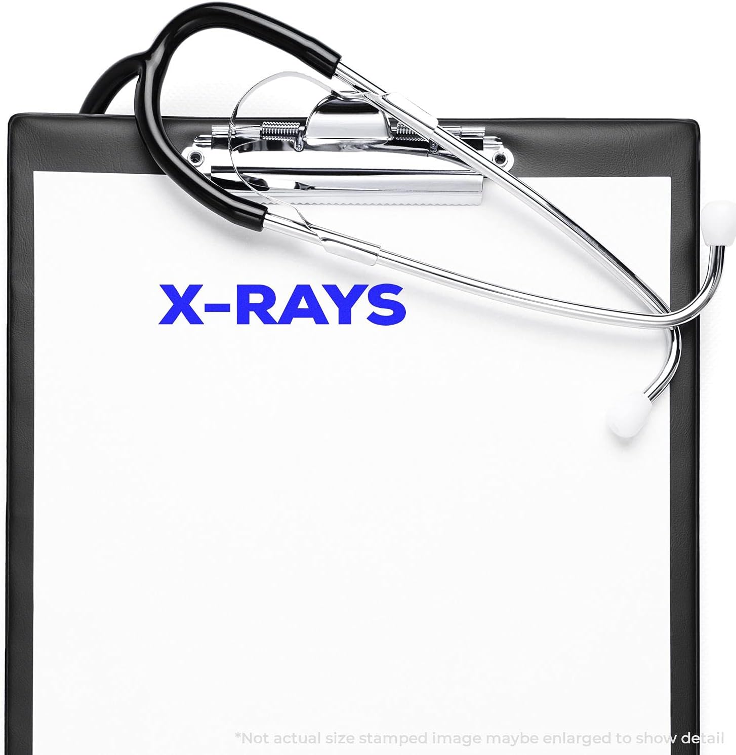 Large Self-Inking Bold X-Rays Stamp, Medical Office Stamp, Up to 5K Imprints, Available in 11 Ink Colors, Reinkable, Easy Press and Print Stamping, Size Approx 3/4" x 2-1/4", Clear Base
