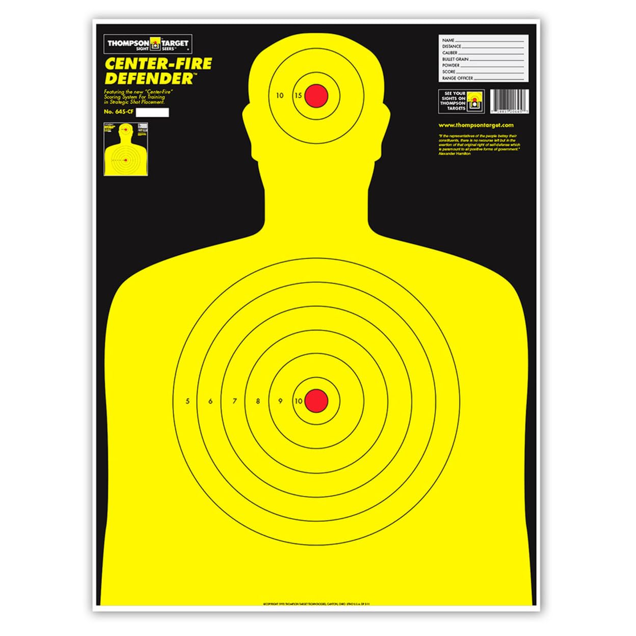 Thompson Target0645-20 Center-Fire Defender 19"X25" (20 Pack)