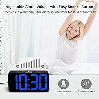Vista 6 de DreamSky Reloj despertador digital pequeño para dormitorio, pantalla de números grandes grandes con atenuador de brillo, reloj eléctrico de mesita