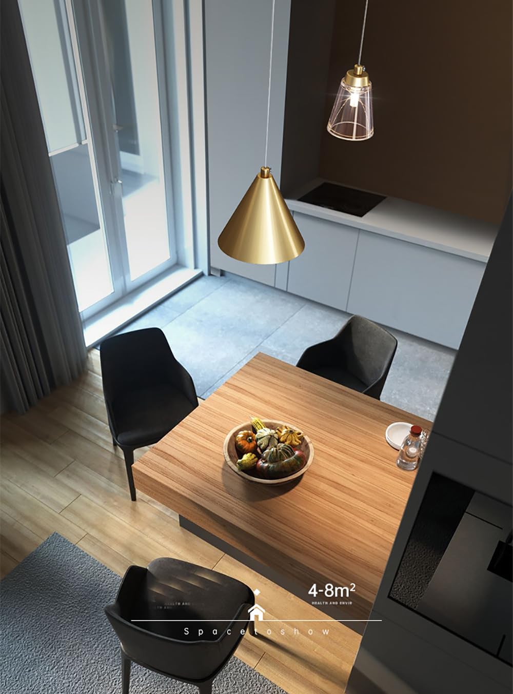 Lustre de luxe or noir pour plafond haut et décoration de salon moderne
