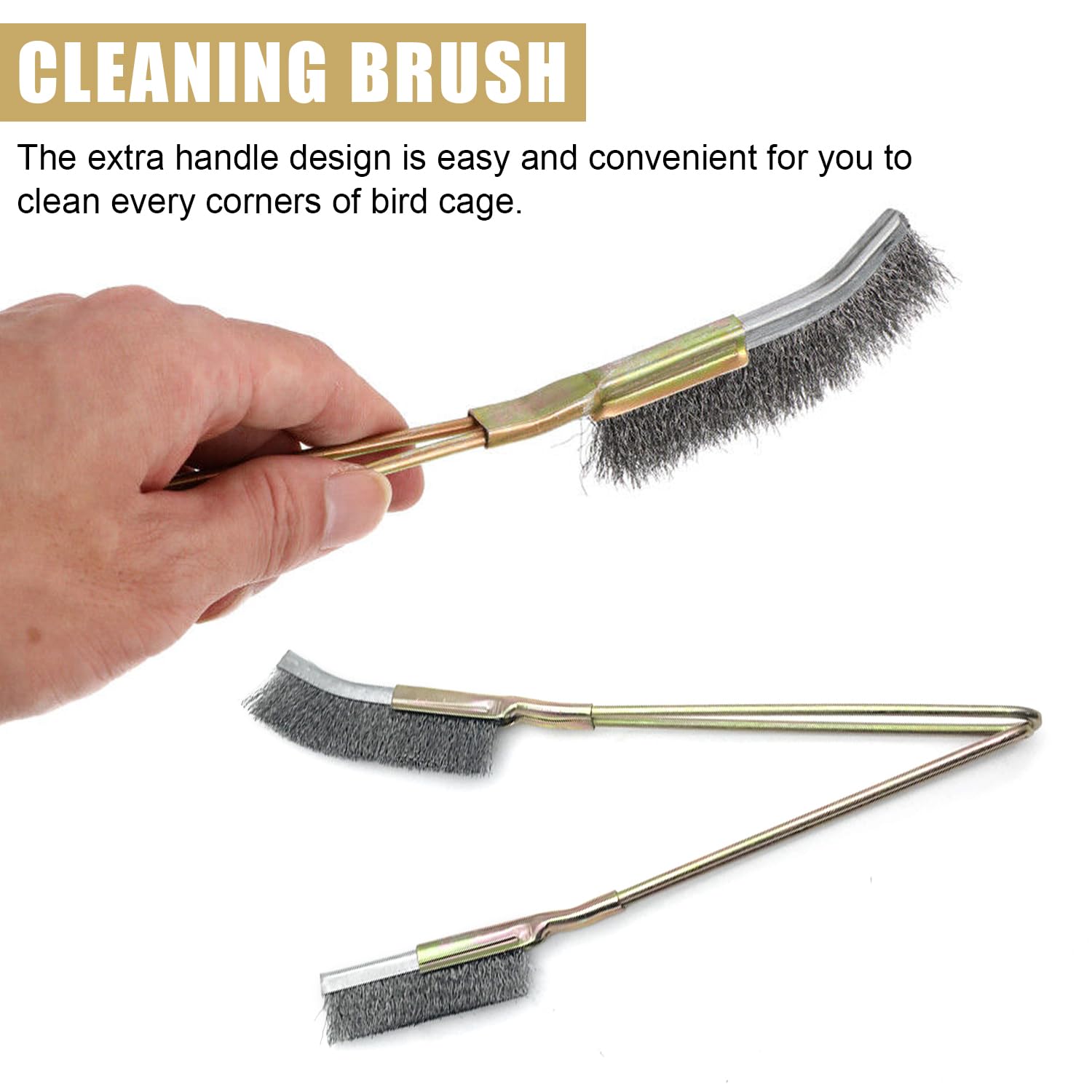 Pet Cage Cleaner Udalix 2-Pack Bird Cage Cleaning Brushes - Stainless ...