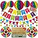 Produktbild Premium Wiederverwendbare Geburtstagsdeko - Regenbogen Deko Geburtstag / Party Deko - Happy Birthday Girlande, Wimpelkette Geburtstag, Wabenbälle - Happy Birthday Deko (Regenbogen Partydeko)
