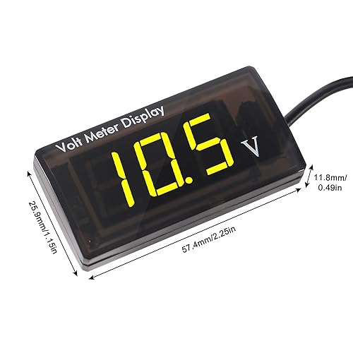 Miniatura 9 de Medidor de voltímetro digital de 12 V CC para automóvil, pantalla LED, voltaje CC 5-28 V, pantalla de voltaje impermeable, medidor de voltímetro,