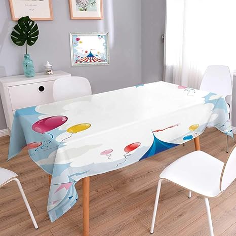 Amazon Jiahonghome 長方形テーブルクロス キッチン テーブル コレクション 象 ショー サーカス イラスト フラッグ パフォーマンス 楽しい パーク ジョイ デザイン テーブルカバー ダイニングルーム パーティー Rectangle Oblong 54 X 72 Inch Zb 15 0817