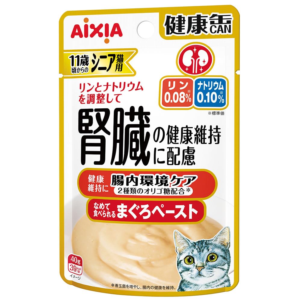 Amazon | アイシア 健康缶パウチ シニア猫用 腸内環境ケア 40g×12袋