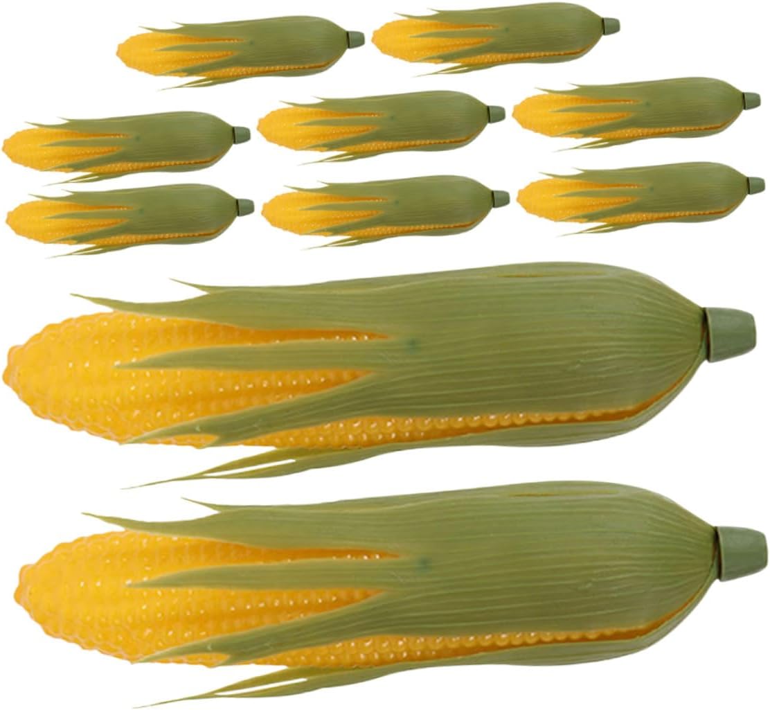 jojofuny 10pcs Lifelike Fake Corn Props Realistic Artificial Vegetable Kitchen Decoration Photography Display Simulated Corn Model for Home and Food Photo Shoots