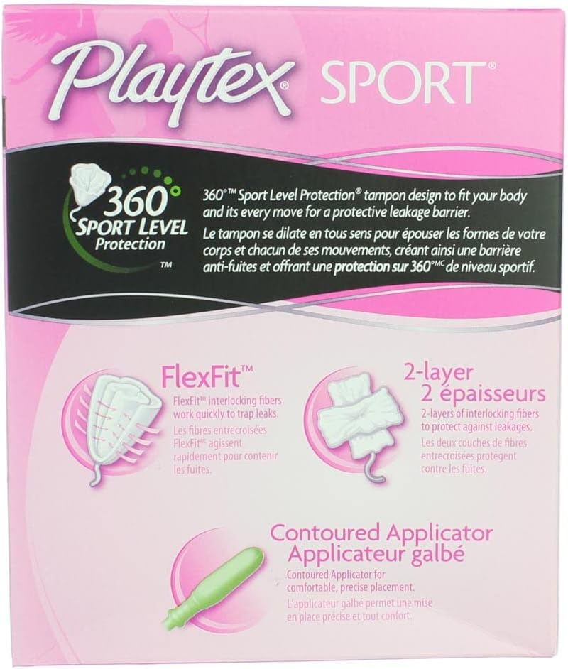 Playtex Tampons Sport Regular 18 Count Unscented (6 Pack)