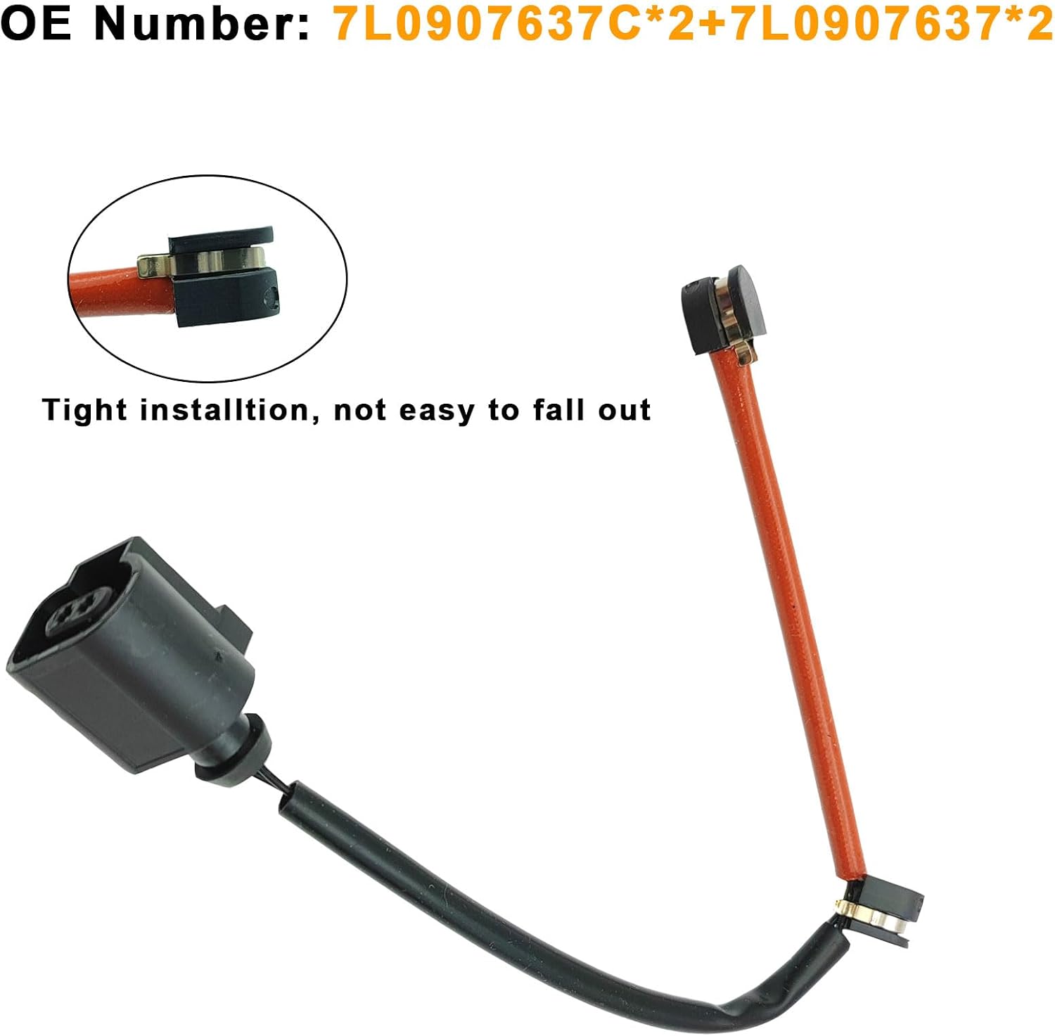 4pcs Brake Pad Wear Sensor Front & Rear Wheel Compatible for 2007-2010 Audi Q7, for 2005-2010 Porsche Cayenne, for 2004-2008 Volkswagen Touareg, Replace # 7L0907637C & 7L0907637