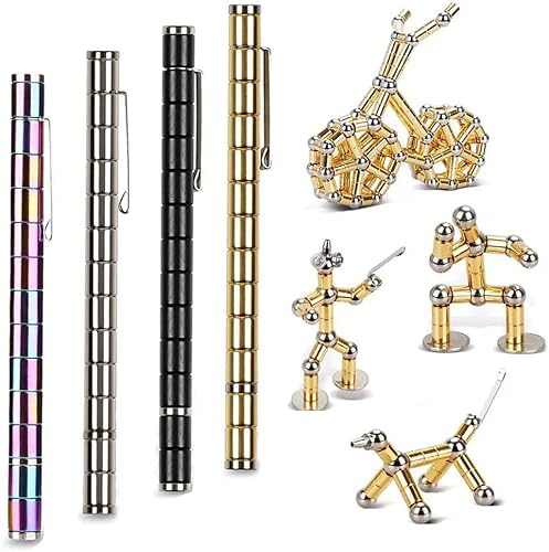 Miniatura 6 de Bolígrafo de juguete magnético de descompresión para niños y adultos bolígrafo magnético de metal multifuncional deformable alivia la presión imán