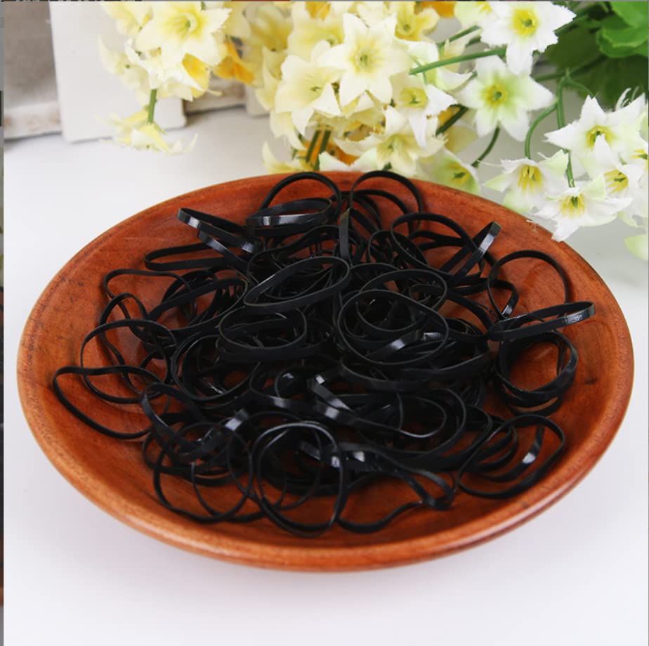 Rubber Bands for Hair,500 PCS Baby Hair Ties，Hair Tie, Black Hair Ties, Hair Elastics No Crease for Kids Hair, Women Girls Hair Accessories(Black)