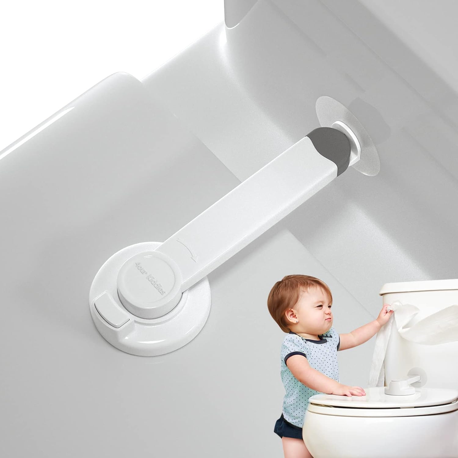 4our Kiddies Toilet Locks Baby Proof, Baby Proofing Toilet Seat Lock with Extra Pallet Fit for Most Standard Toilet, Easy Intallation Toilet Lid Lock for Child Safety with 1 Extra 3M Adhesive((1 Pack) 4our Kiddies Toilet Locks Baby Proof, Baby Proofing Toilet Seat Lock with Extra Pallet Fit for Most Standard Toilet, Easy Intallation Toilet Lid Lock for Child Safety with 1 Extra 3M Adhesive((1 Pack)