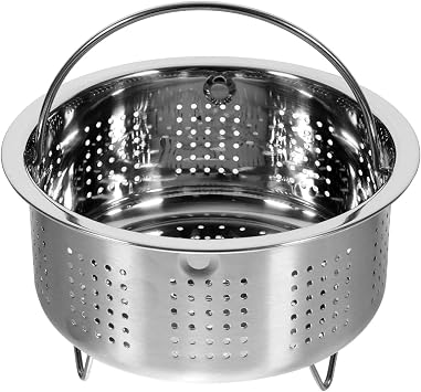 ULTECHNOVO Steamer Basket 7" x 4" Stainless Steel Heat-Insulated Handle Rustproof Vegetable Steamer for Veggies Rice Fish in Pressure & Rice Cookers