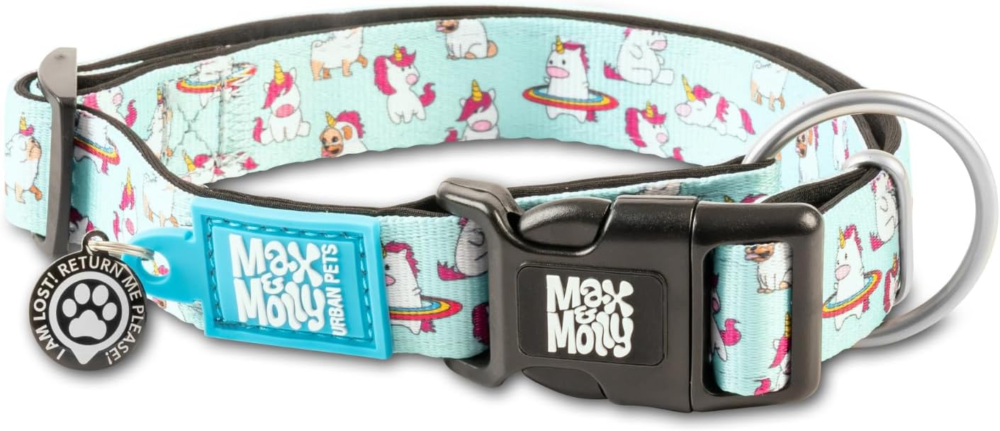 Max & Molly Urban Pets Smart ID Dog Collar – Soft Neoprene, Waterproof, Machine Washable, Power Buckle, Gotcha! QR Tag & Custom App Profile, Unicorns L Max & Molly Urban Pets Smart ID Dog Collar – Soft Neoprene, Waterproof, Machine Washable, Power Buckle, Gotcha! QR Tag & Custom App Profile, Unicorns L