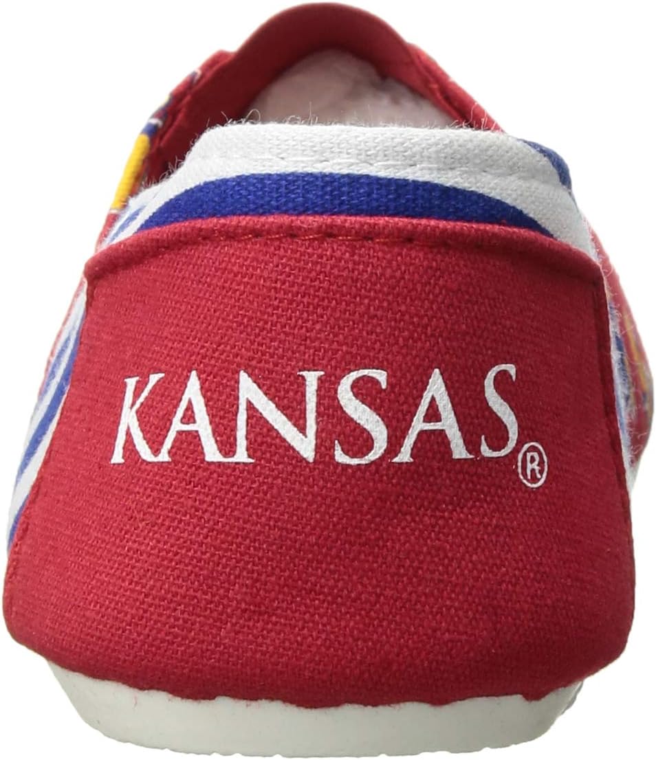 FOCO Kansas Jayhawks NCAA Womens Stripe Canvas Shoes - XL