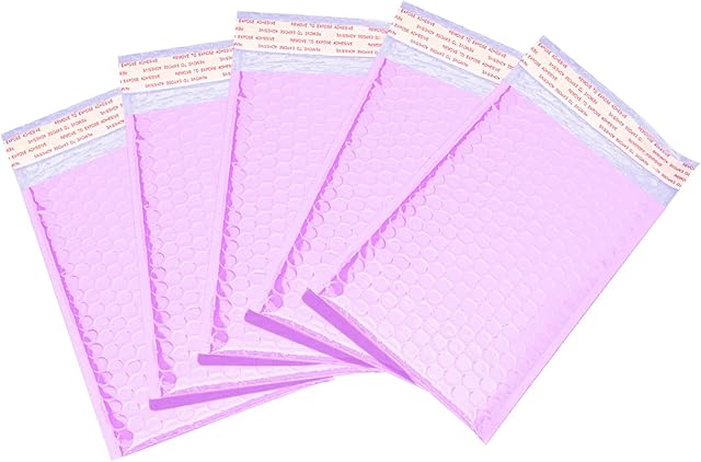 50Pcs Padded Bubble Envelopes Packapro, 120*210mm Bubble Mailers Bags for Shipping/Packing/mailing CD DVD, Purple Package Bags for Small Business Packing Gift