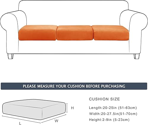 Miniatura 7 de Funda de cojín elástica de terciopelo suave, funda de cojín de felpa de terciopelo suave, fundas de sofá, protector de muebles con parte inferior