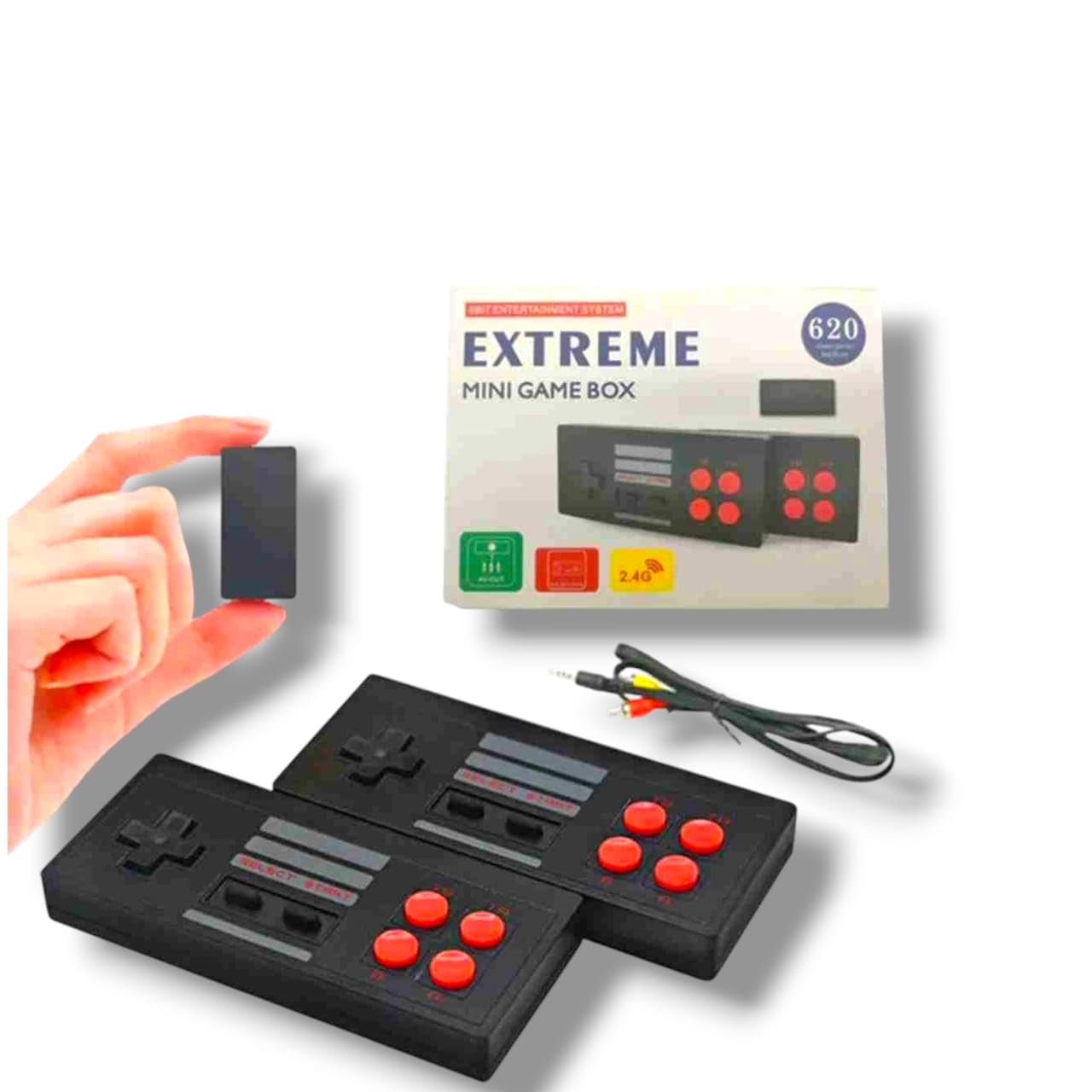 GAME GURU 8 Bit Video Game Console 620 U-Stick Extreme Mini Game Box Built-In 620 Games With Wireless Controllers,for 12 months and up,color Black 1