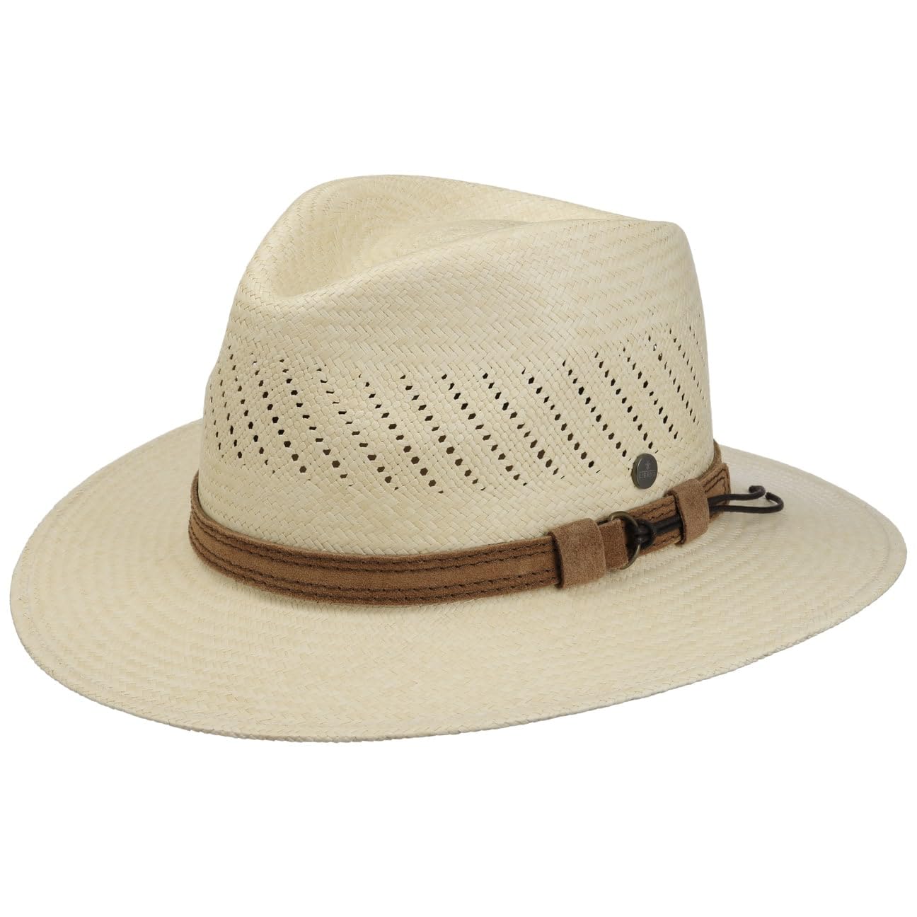 Lierys Mens Air Panama Hat - Handmade in Ecuador - Sun hat Made of Panama Straw - Woven Straw Traveller - Fedora hat Spring/Summer