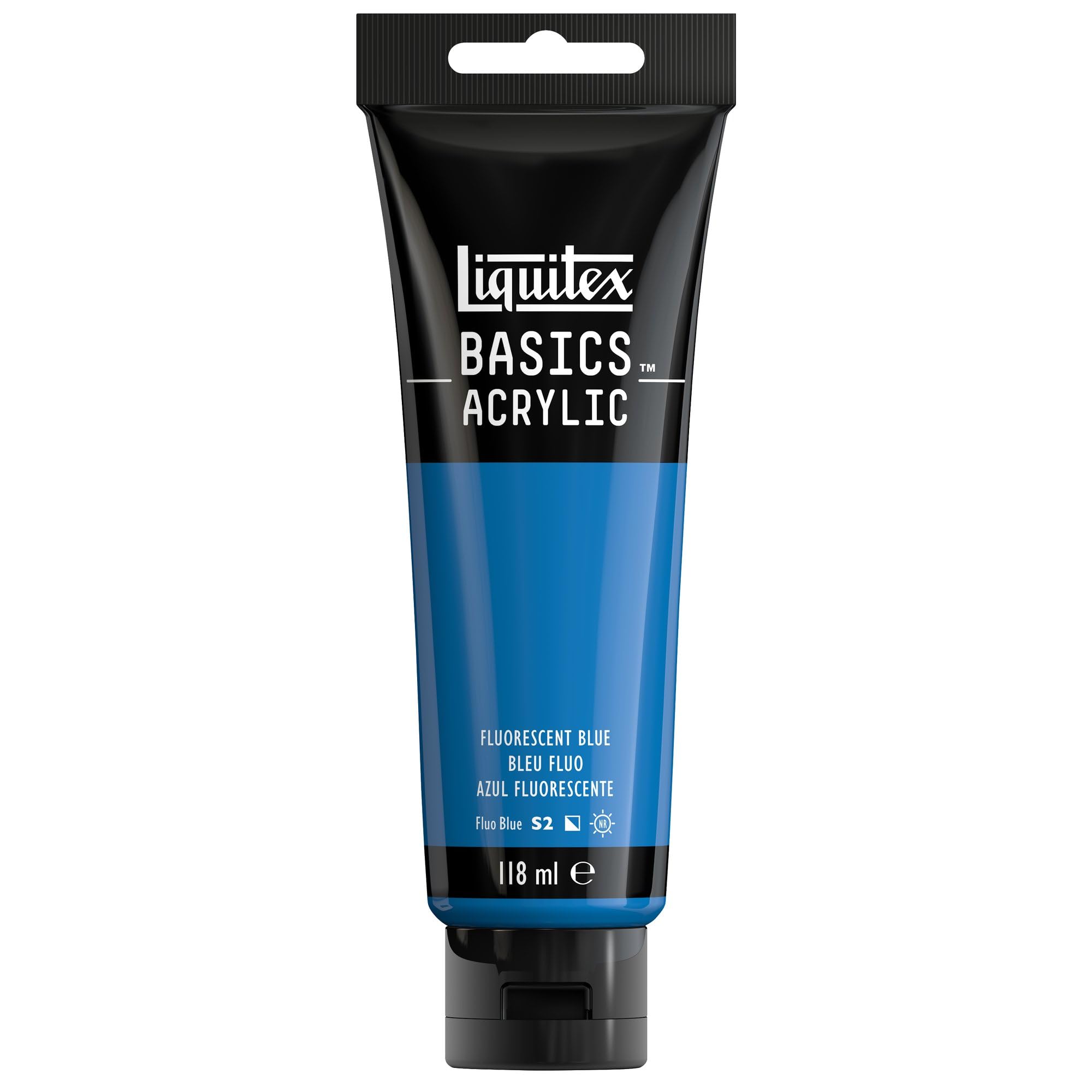 LIQUITEX Basics Acrylic Paint, Fluorescent Blue, 118 ml Tube