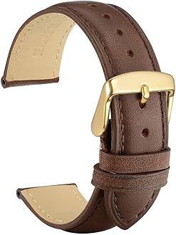 Watch Band 14mm 16mm 18mm 19mm 20mm 21mm 22mm 23mm 24mm - Vintage Leather Watch Strap,Choice of Color and Width, Dark Brown / Tone on Tone Stitch, 16mm - 5/8", Vintage