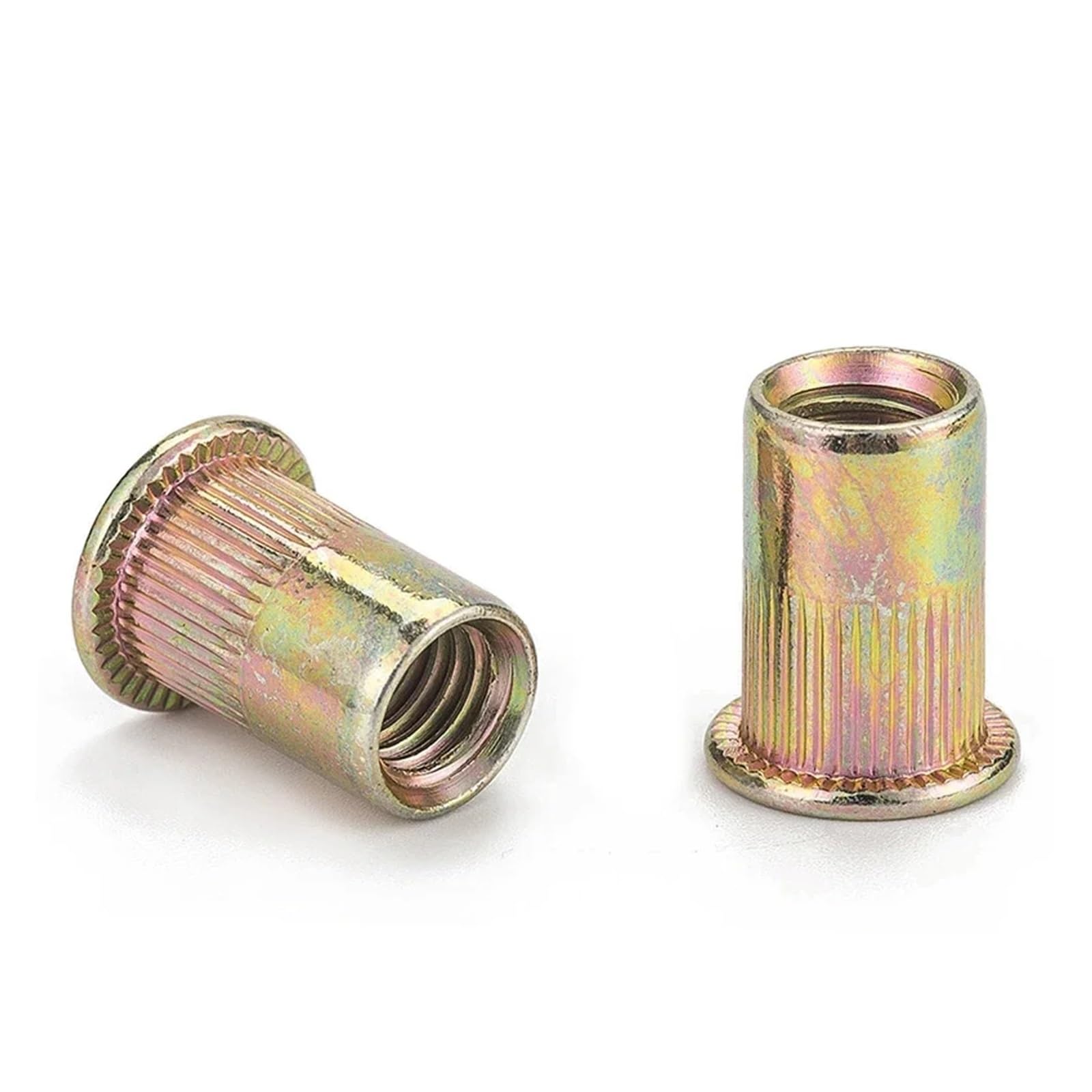 10-50 pz M3 M4 M5 M6 M8 M10 M12 Zincato Acciaio Al Carbonio Rivnut Testa Piatta Filettato Rivetto Inserto Nutsert cap Rivetto Dado(M10 (20pcs))