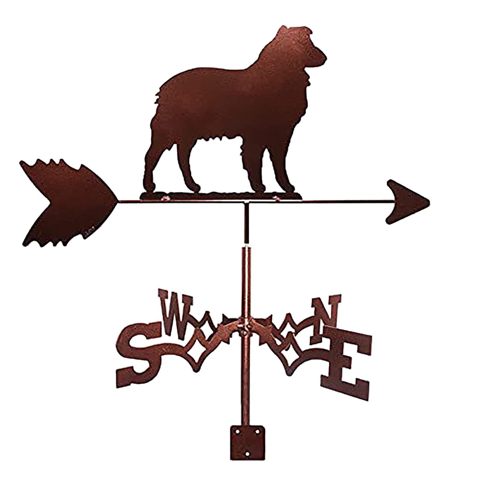 Veleta para perro en metal negro resistente con flecha indicadora y estaca para jardín