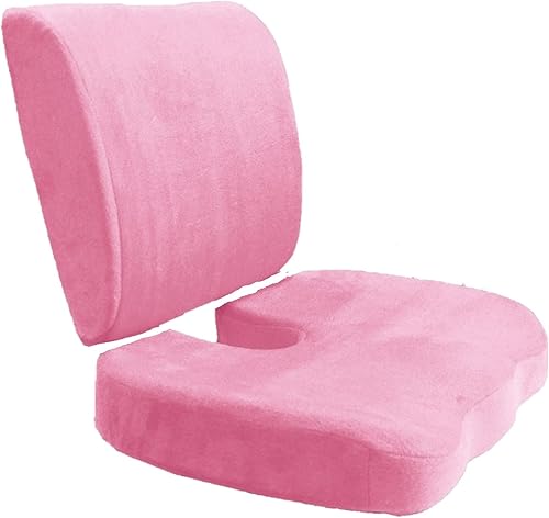 Bookishbunny Juego de 2 cojín de asiento ortopédico de espuma viscoelástica para alivio del dolor de ciática y alivio del dolor de espalda baja