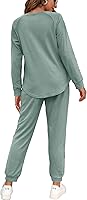 Vista 70 de Wiholl - Conjuntos de dos piezas para mujer: ropa cómoda con sudadera abotonada y pantalones deportivos con bolsillos