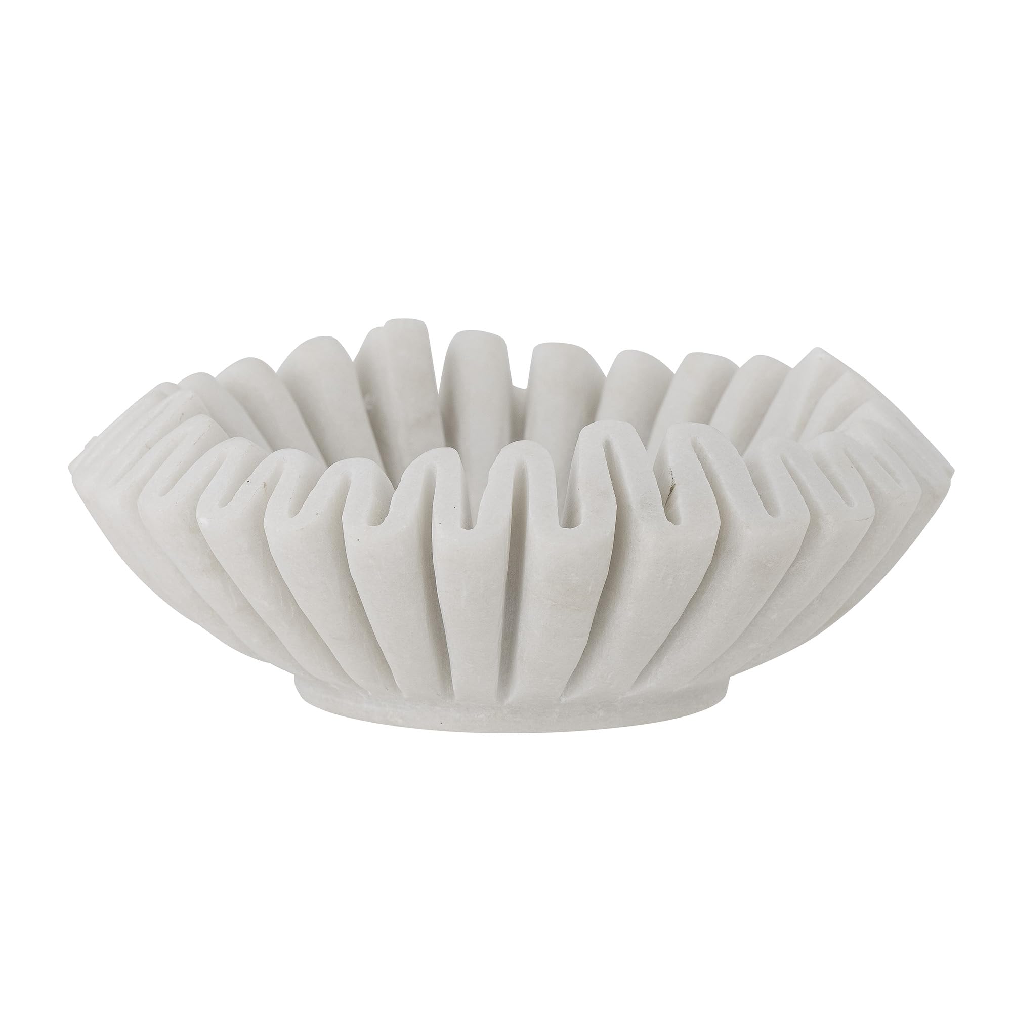 Bloomingville Harmonia White Marble Bowl 17.5 x 6 cm - Elegant Decorative and Serving Piece