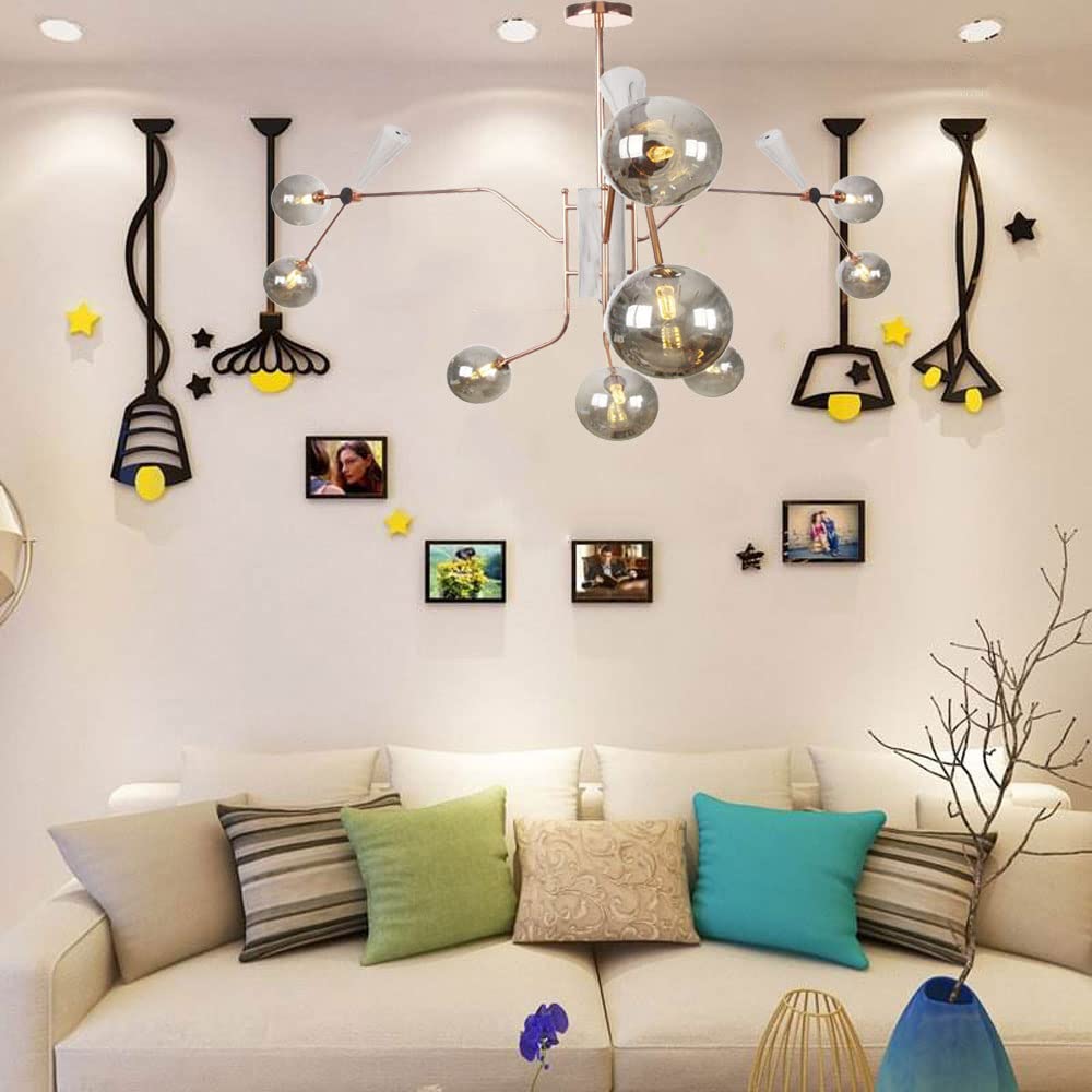 Lustre à 9 lumières Or Rose, Lustre décoratif à Plusieurs têtes, Compatible avec Salon, Chambre, café, Salon de thé, Bar, Salle à Manger, Club (avec Source Lumineuse LED G4)