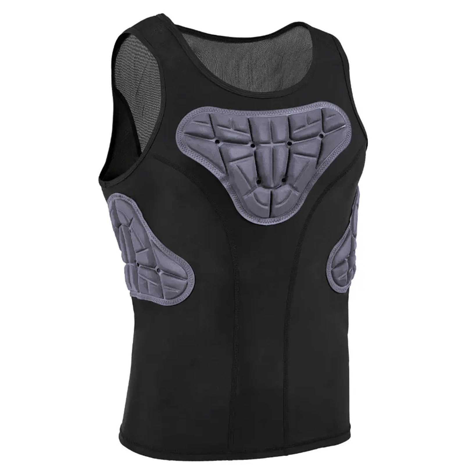 MK MOSSE KARNE Mens Padded Compression Shirt Football Rib Protectors Baseball Chest Protector Football Padded Shirt Basketball Protective Gear