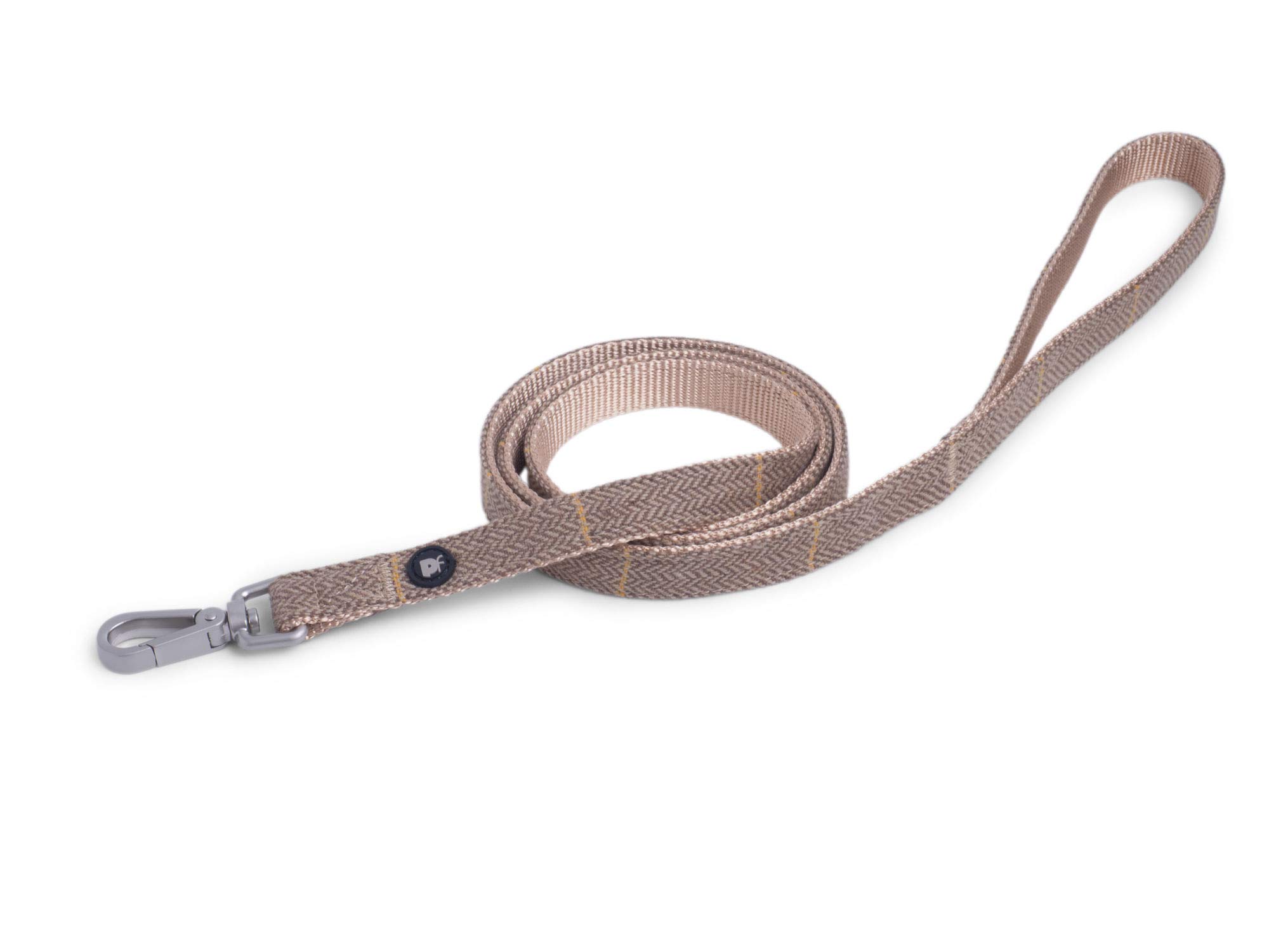 Petface Tan Tweed Lead, Tonal Dots - Red, Medium