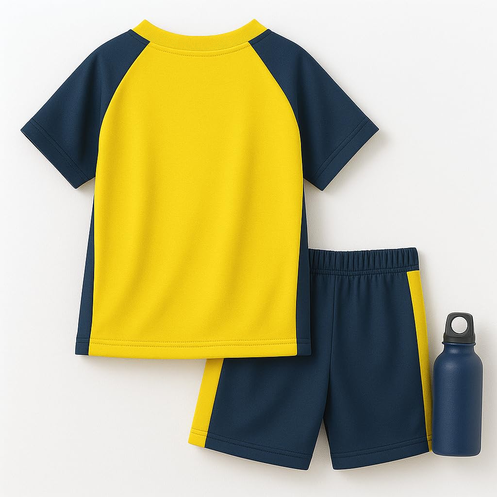 Bubble Berry Boys' 2-Piece Swim Set | Sporty Style | Polyester-Spandex Blend (in, Age, 6 Years, 7 Years, Yellow) - Image 2 thumbnail