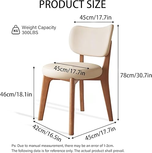 Miniatura 3 de Sillas de comedor de madera maciza, juego de 2 sillas de comedor modernas de mediados de siglo con marco de madera y sillas de comedor tapizadas