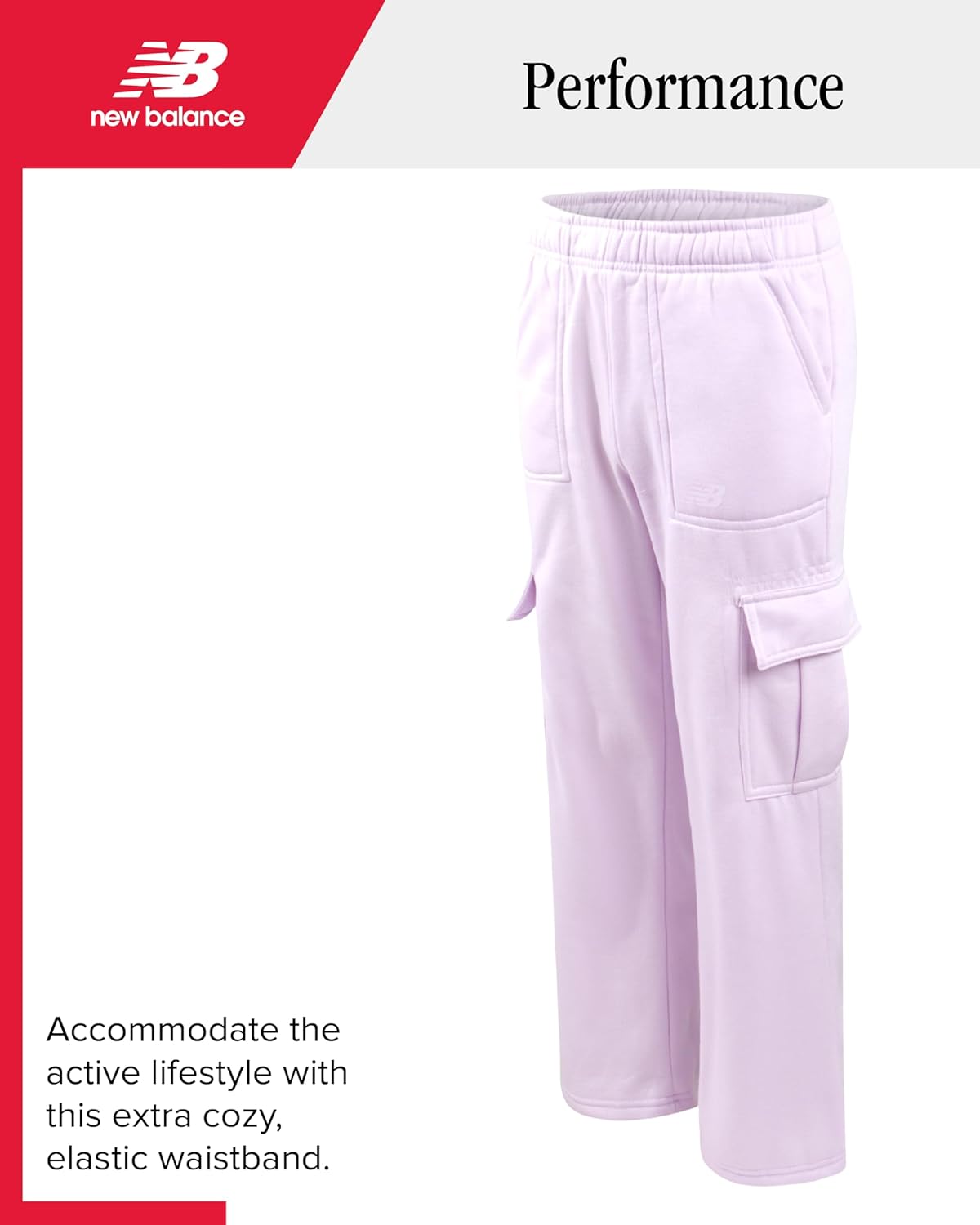 New Balance Girls Pants Set - 2 Piece Fleece Crew Neck Girls Long Sleeve Tee and Kids Cargo Pants with Pockets (7-12) - Image 6